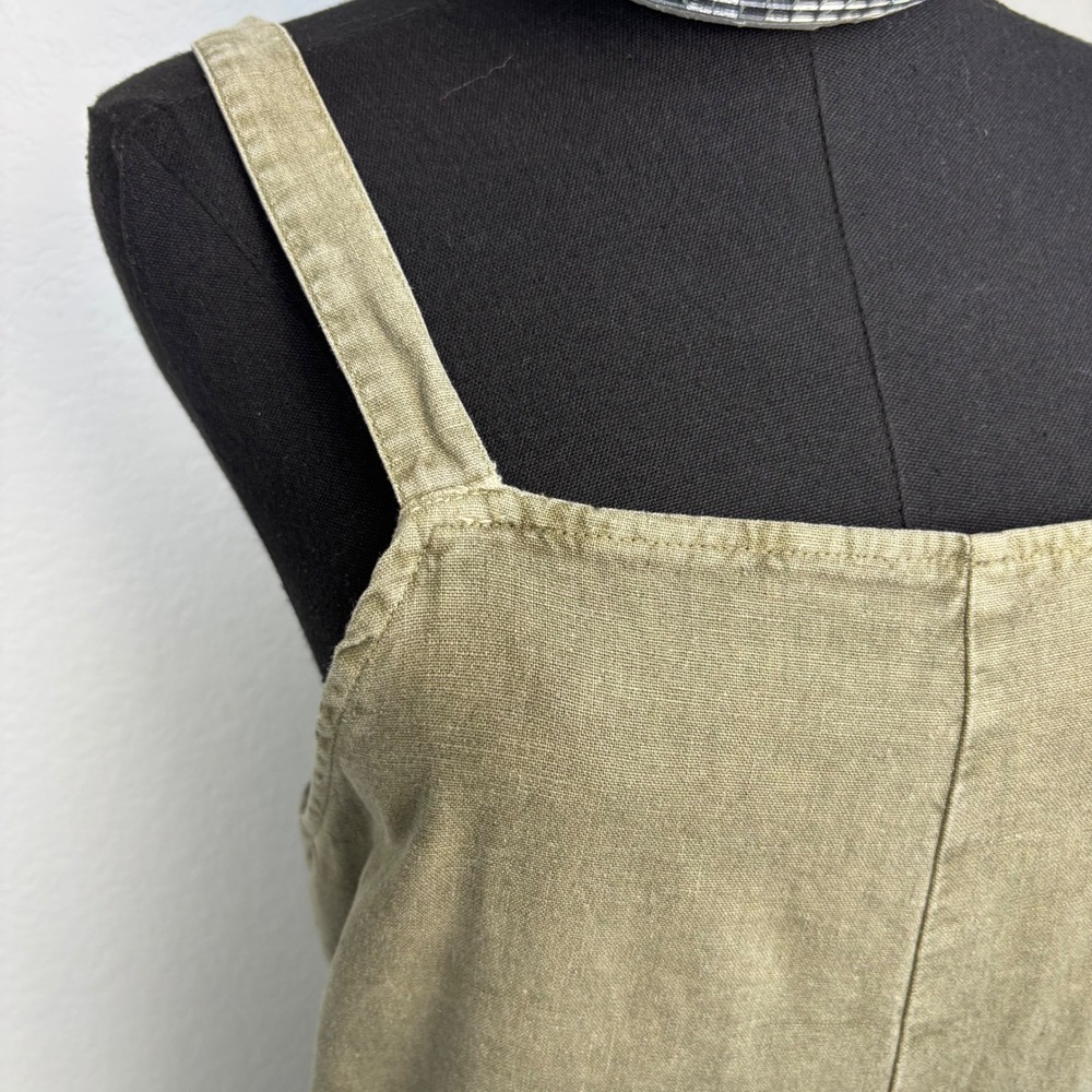 Universal Thread Linen Blend Wide Leg Cropped Jumpsuit XS Olive Green Utility - Picture 3 of 16